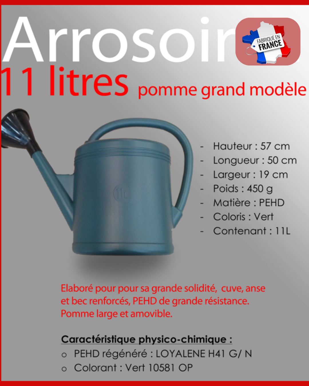 Arrosoir vert plastique