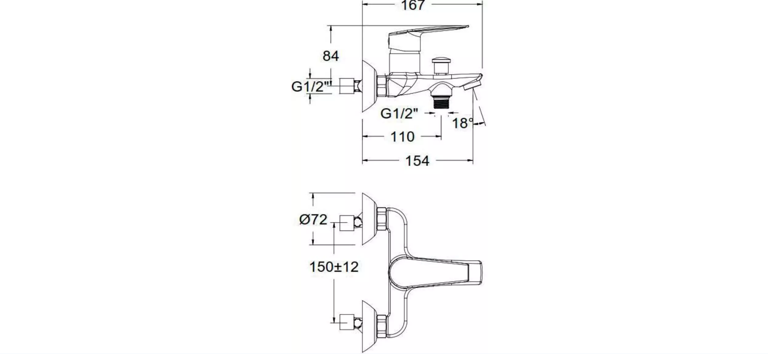 Schema valmy mitigeur mural bain douche