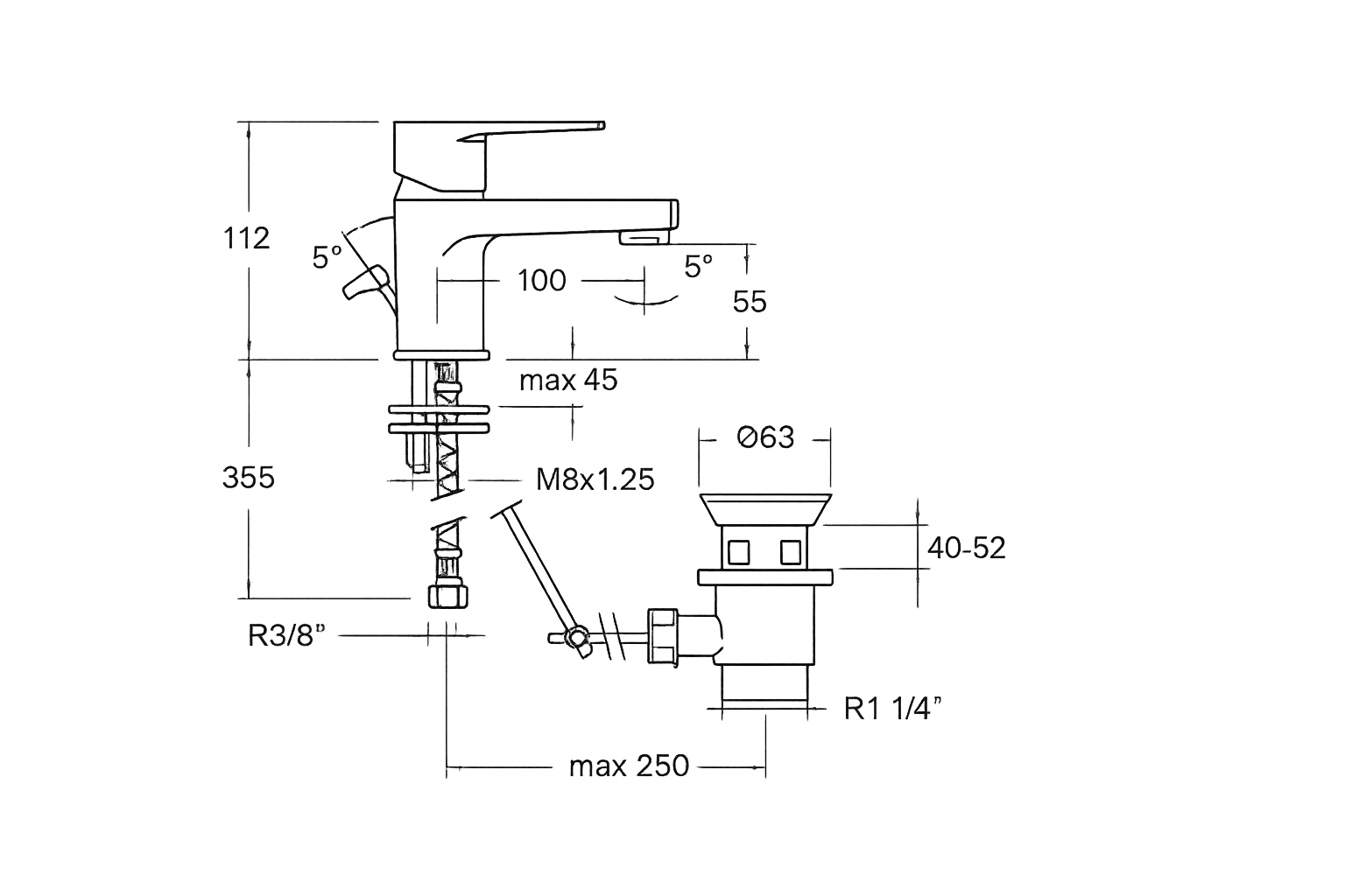 Schema mitigeur lavabo similaire