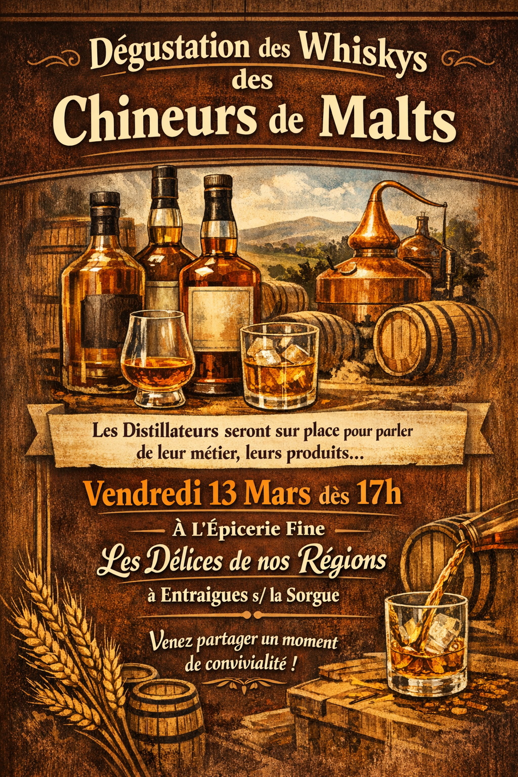 Dégustation de whiskys à Entraigues