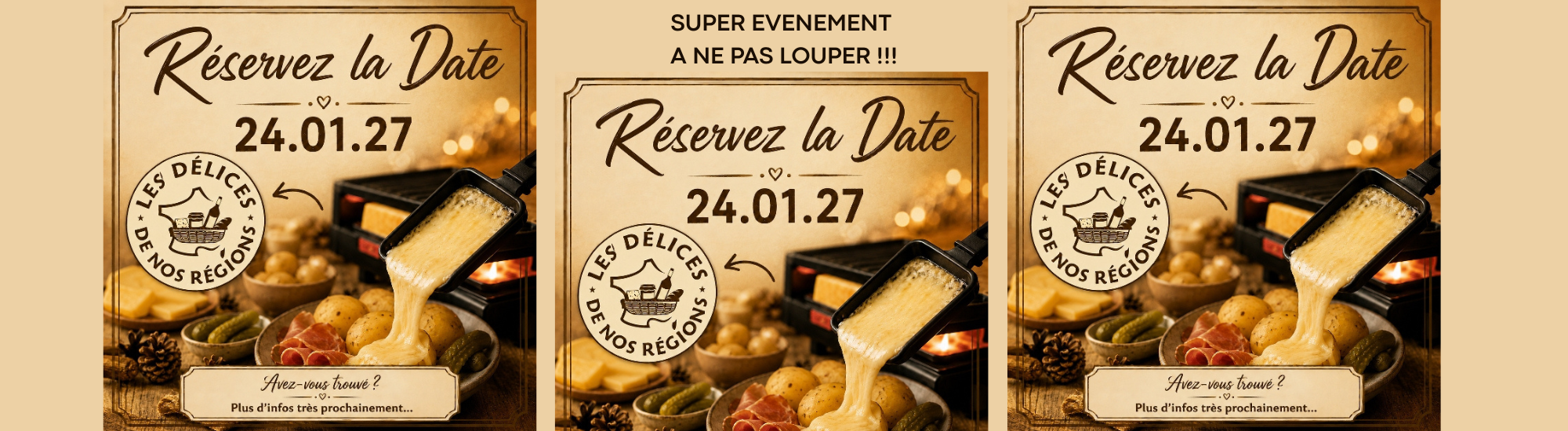 EVENEMENT RACLETTE GEANTE 24.01.27 Les Delices de nos Regions
