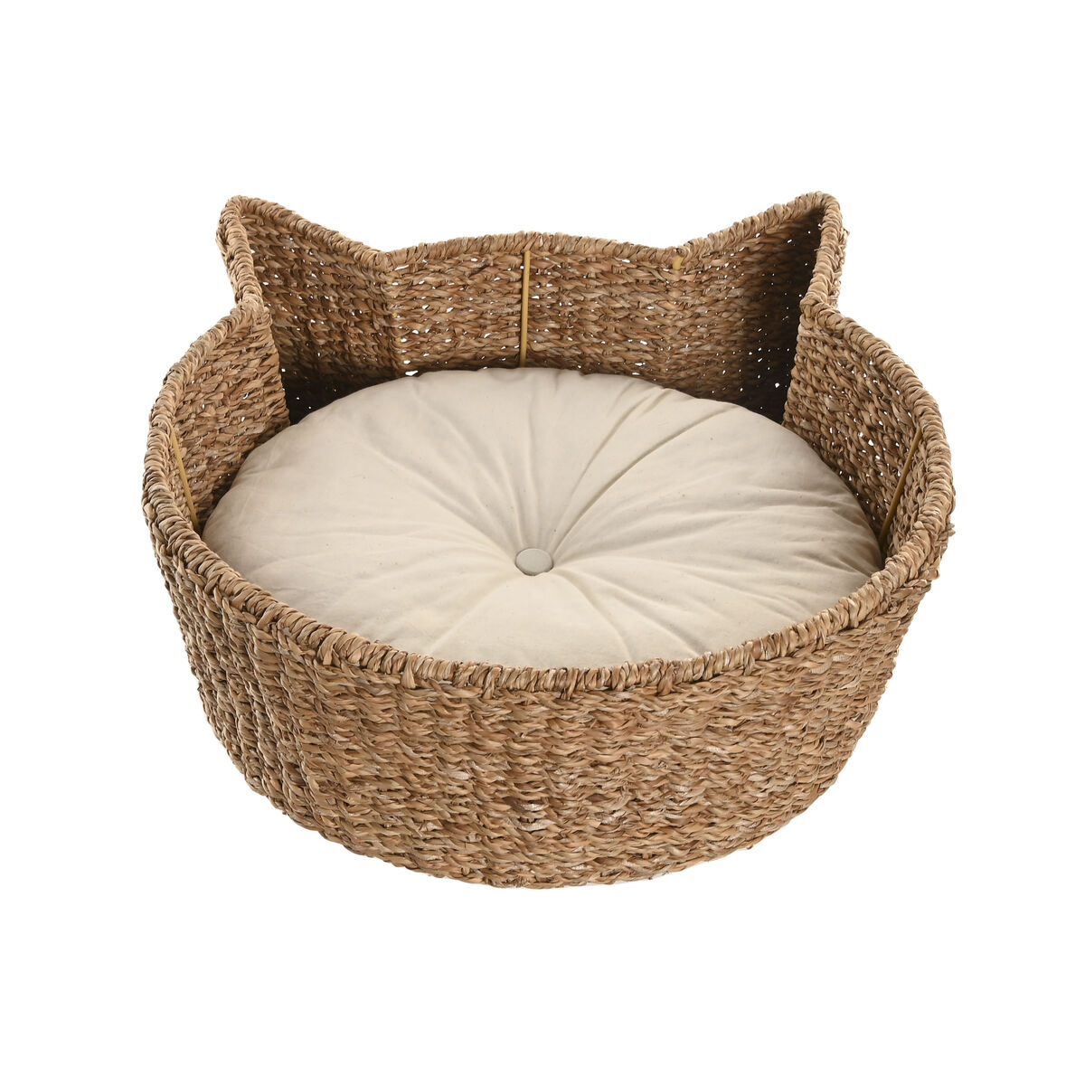 Lit pour animal domestique Home ESPRIT Blanc Naturel Fibre naturelle ...