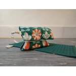 Pochette savon fleur vert foncé