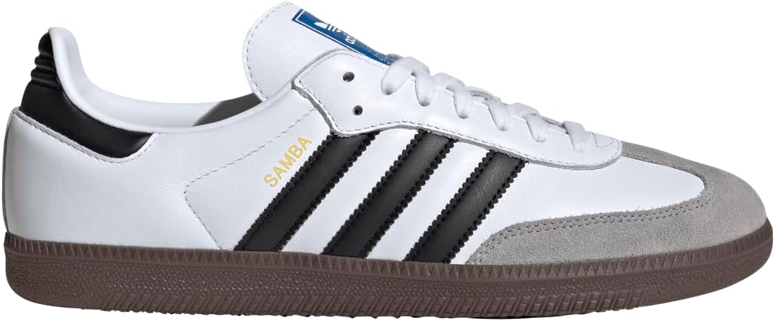 Adidas Samba OG blanche à bandes noires, vue de profil