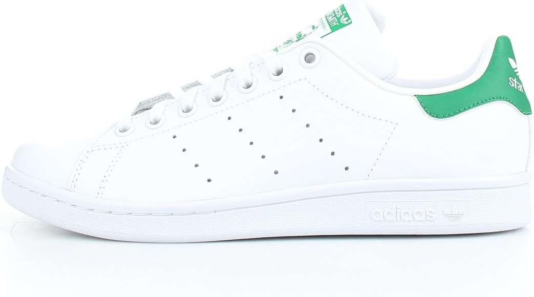 Sneaker basse cuir blanc Stan Smith Enfant Adidas, vue de profil