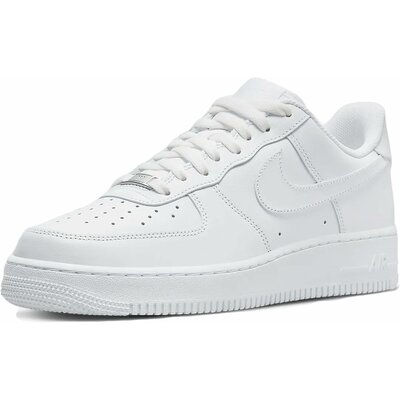 Nike Air Force 1 '07 blanche, sneaker basse en cuir blanc, vue de profil
