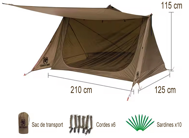 Tente old-school pour le trekking
