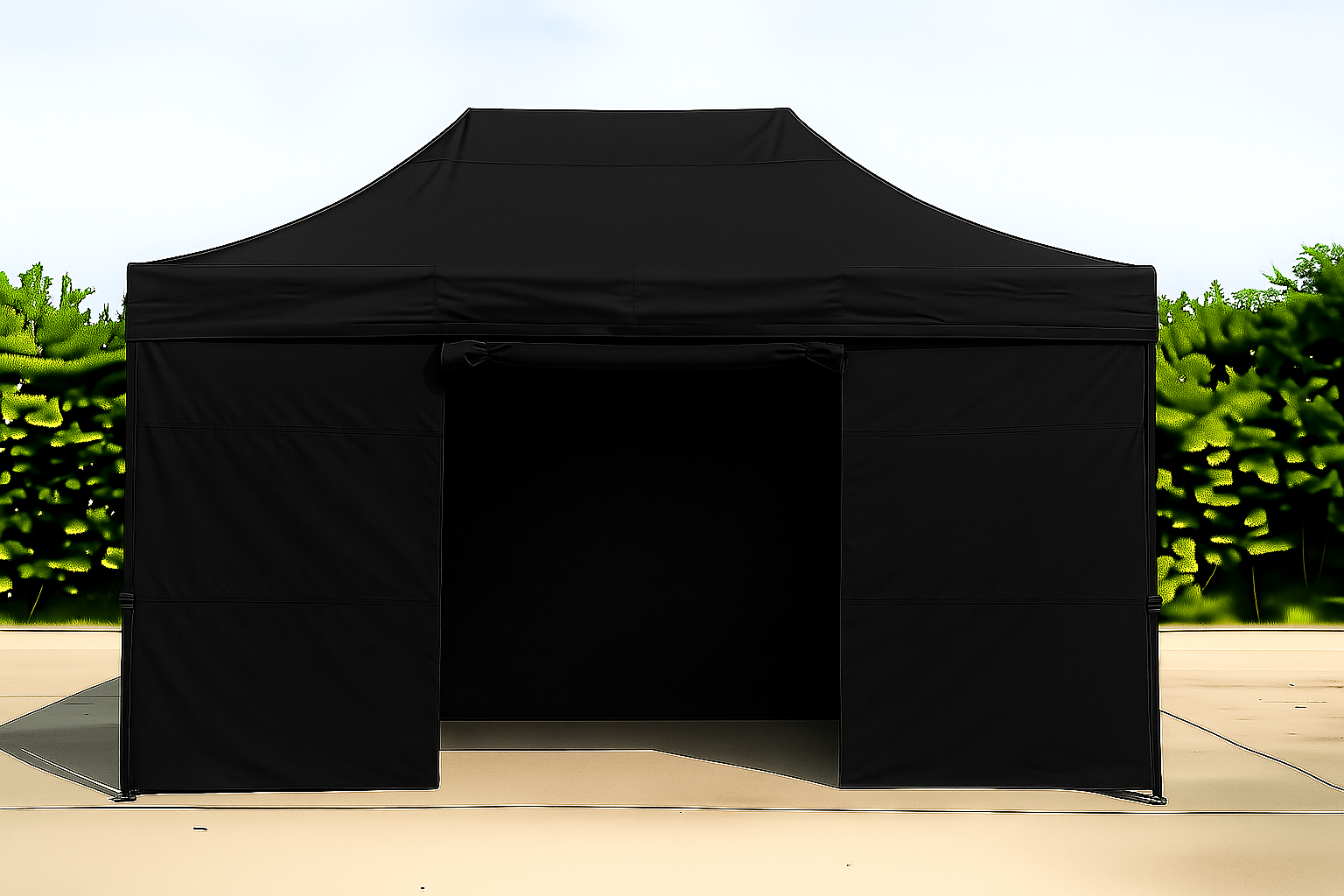 barnum pliant 3x4,5 pikamotors noir paroi