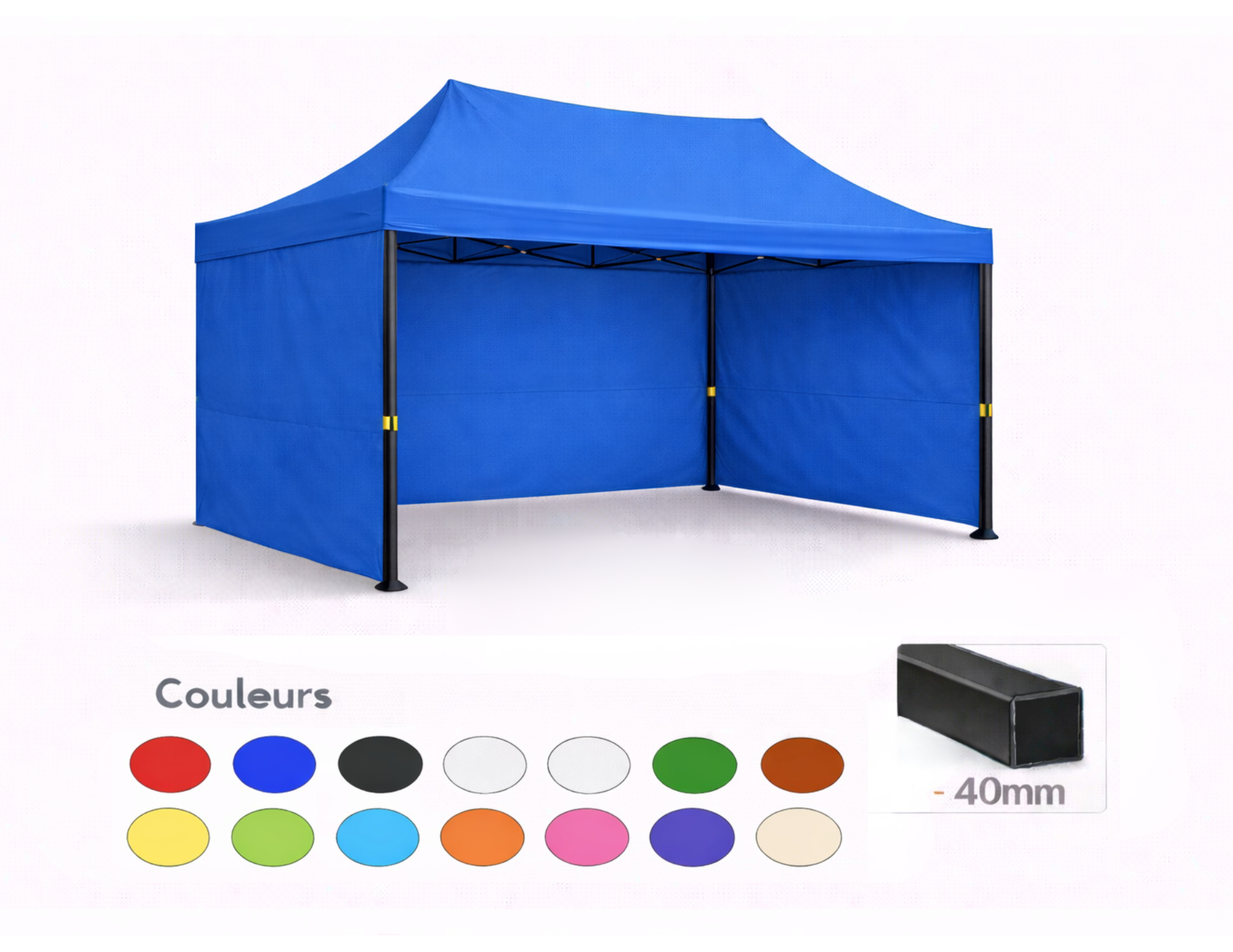 tente pliante 3x2 bleu trois parois