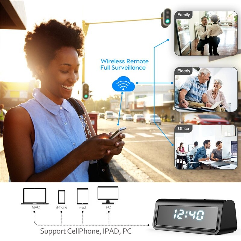 Caméra espion 4K Wifi IP dans un réveil
