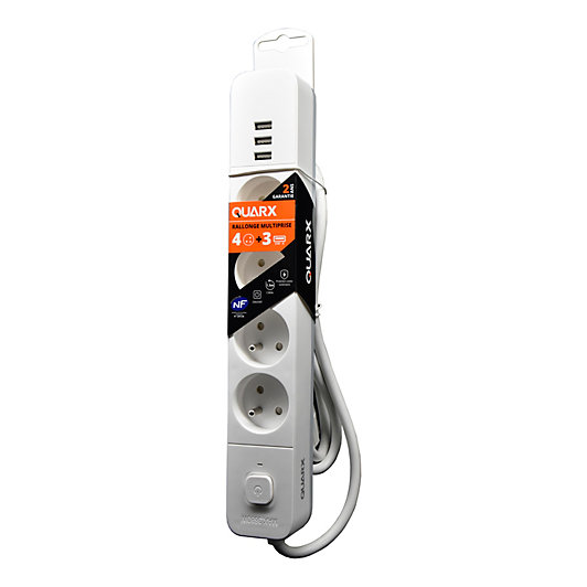 Multiprise blanche avec microphone espion WiFi cachée