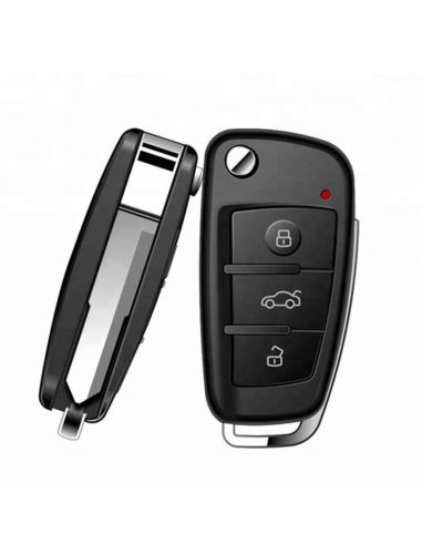 Clé de voiture caméra espion classique vue des boutons