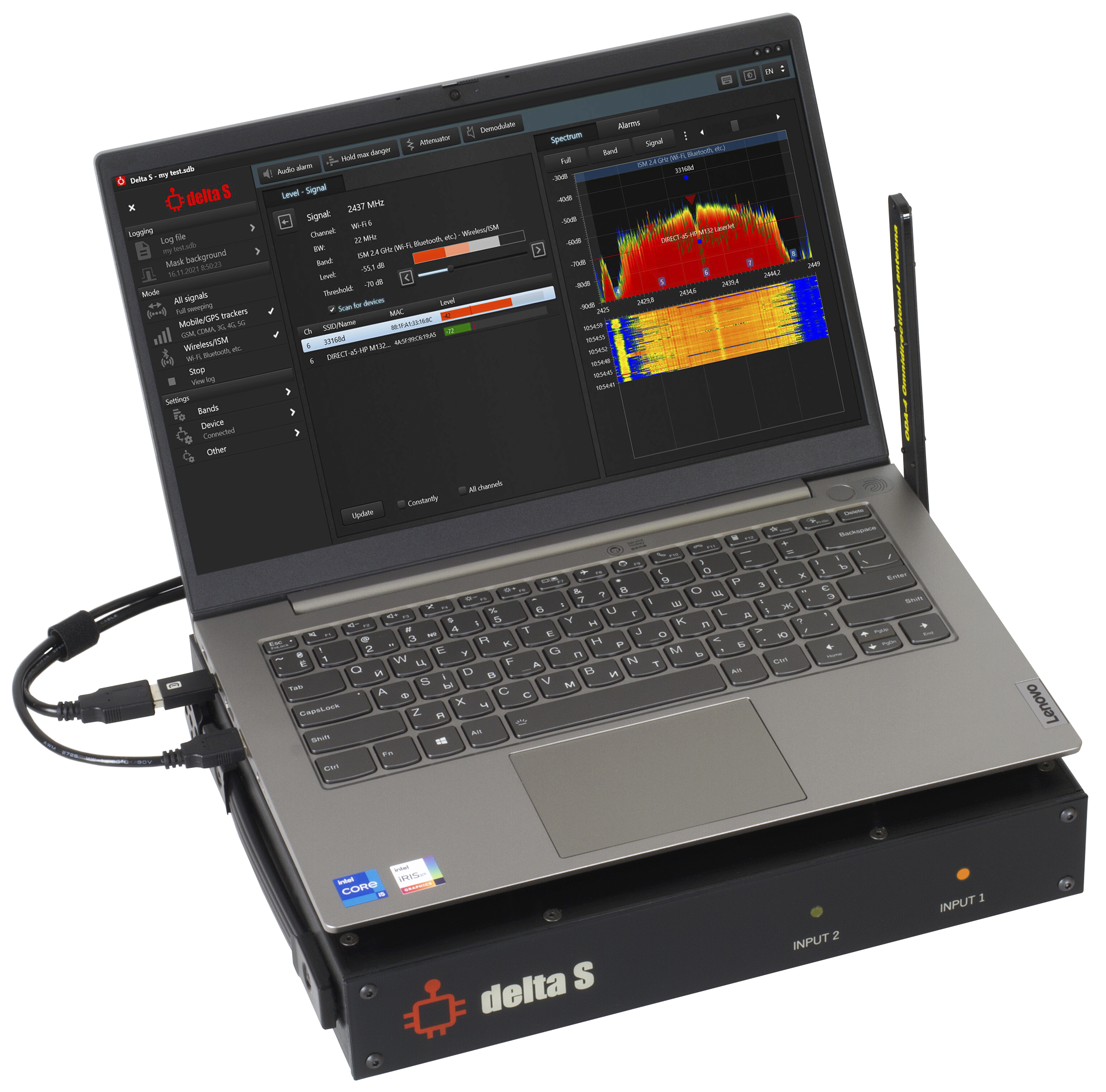 Delta S DigiscanLab Détecteur de signaux autonome Sur PC vue de face