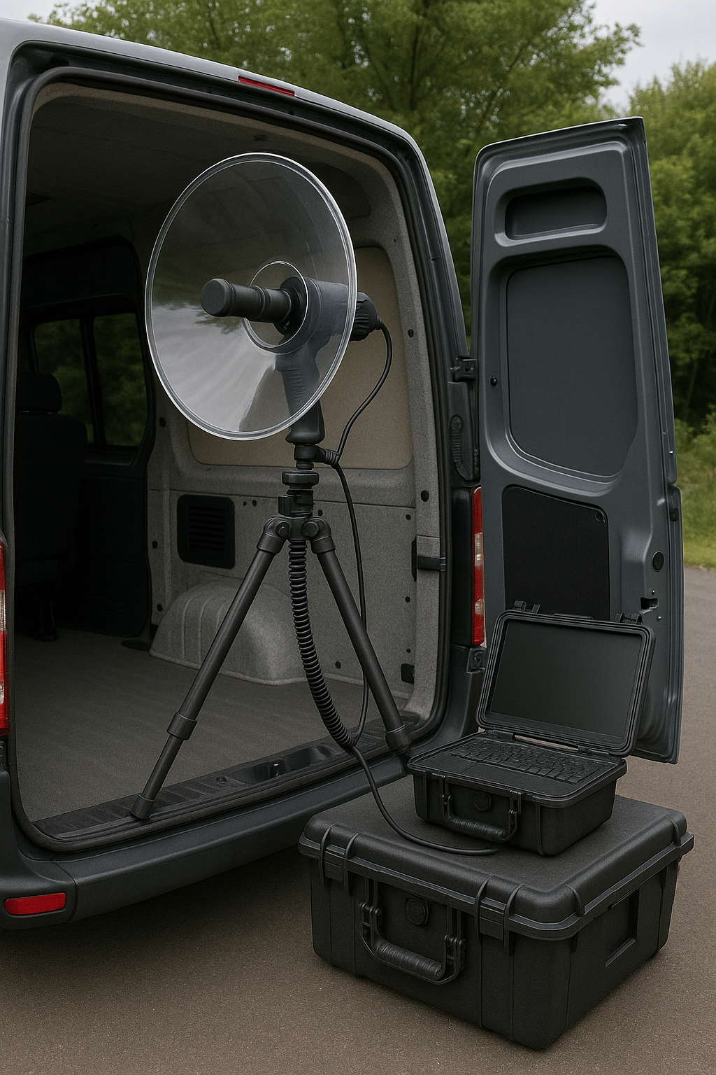 Microphone Parabolique espion Europe-Connection - Fourgon de surveillance