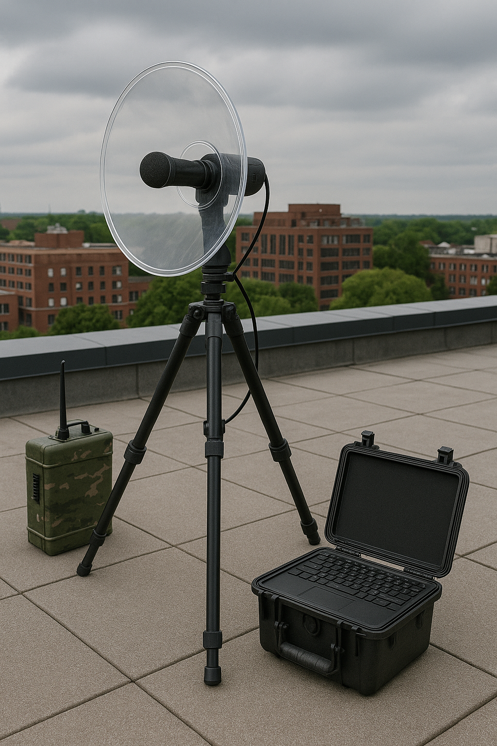 Microphone Parabolique espion Europe-Connection - Vue sur un toit