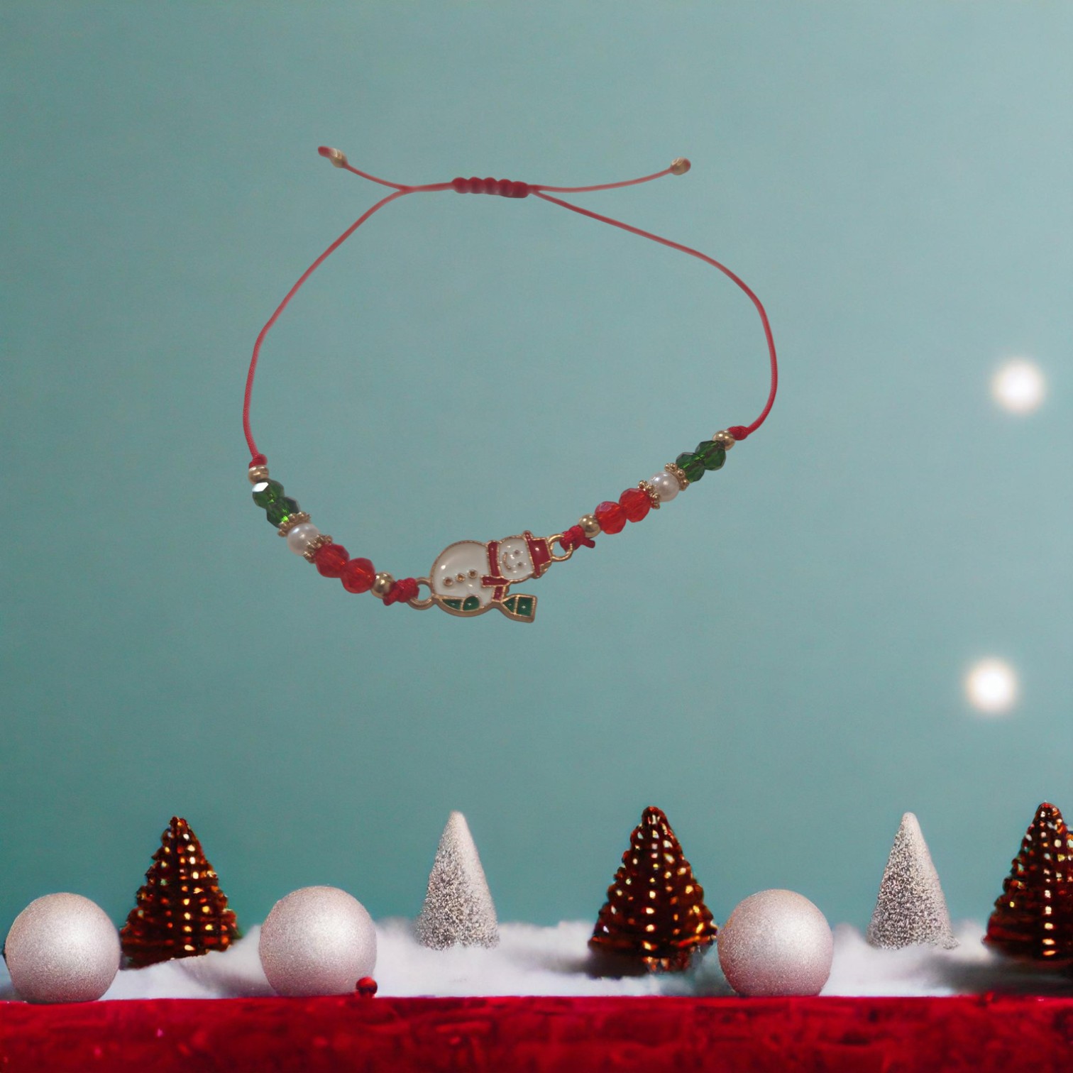 bracelet bonhomme de neige rouge-Photoroom