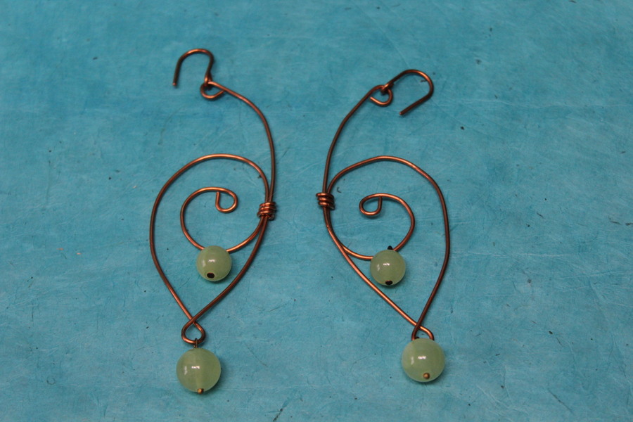 Boucle-Oreille-Pendente-Fil-Cuivre-Cuivre-Perles-Fluorine-Veritable-3