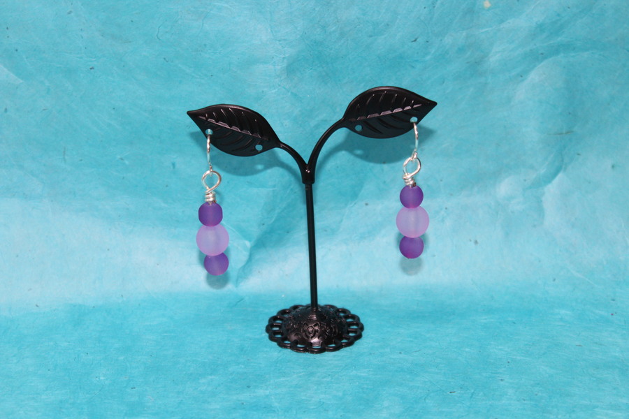 Boucle-Oreille-Fil-Cuivre-argente-Perles-Violette-