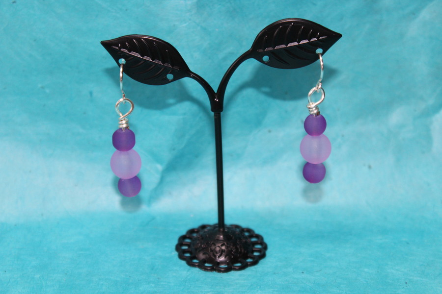 Boucle-Oreille-Fil-Cuivre-argente-Perles-Violette-1