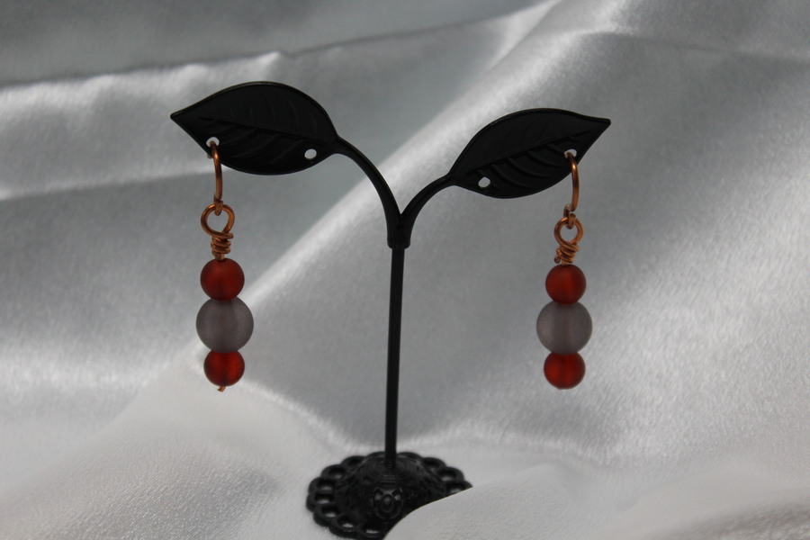 Boucle-Oreille-Fil-Cuivre-argente-Perles-Grenat-Marron-3