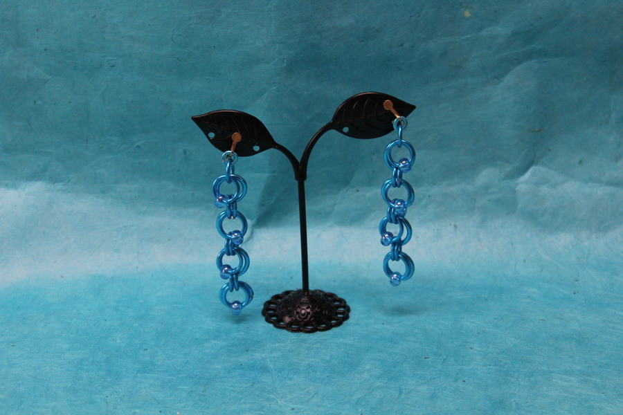 Boucle-Oreille-Fil-Alu-Perles-Bleu-
