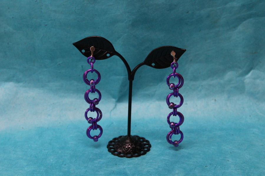 Boucle-Oreille-Fil-Alu-Perles-Violette-