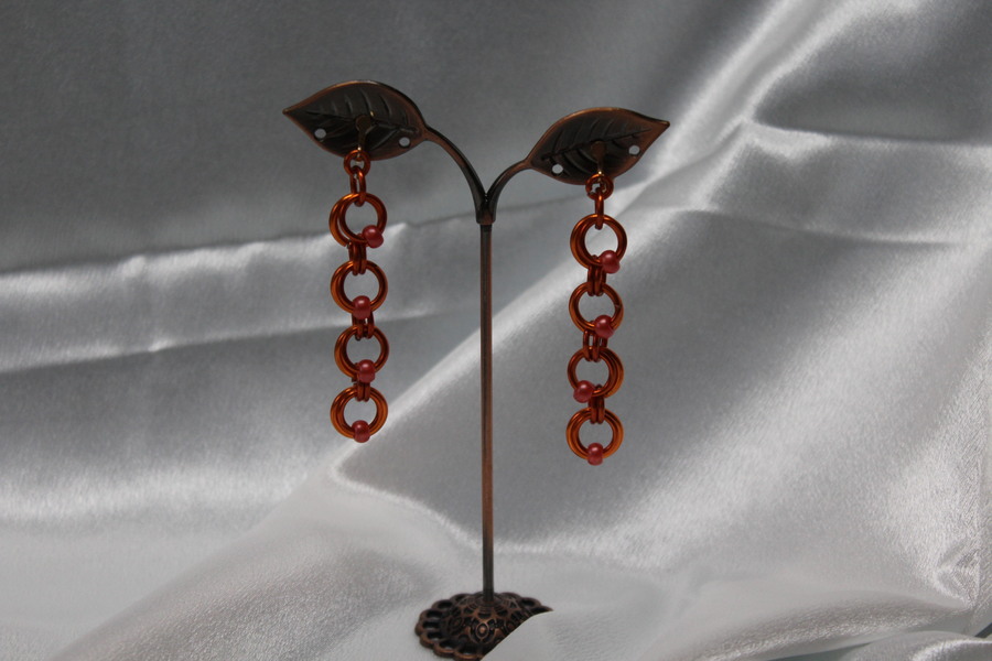Boucle-Oreille-Fil-Alu-Perles-Orange-2