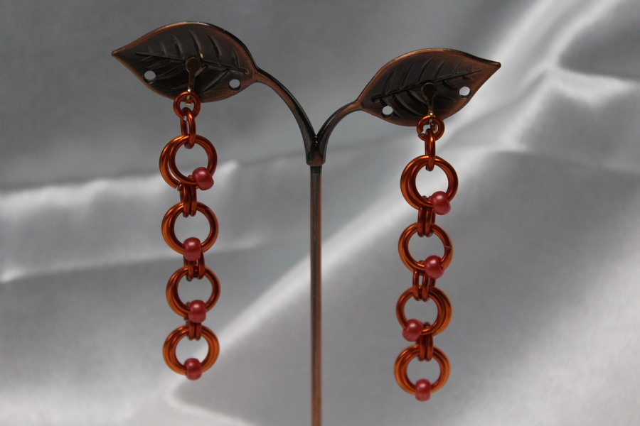 Boucle-Oreille-Fil-Alu-Perles-Orange-3