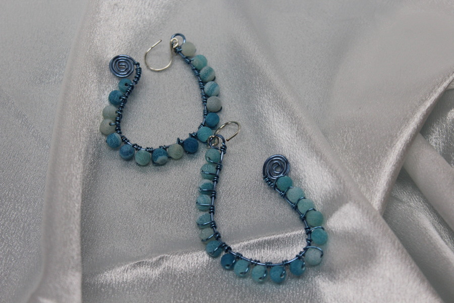 Boucle-Oreille-Fil-Cuivre-Argente-Perles-Agate-Bleu-4