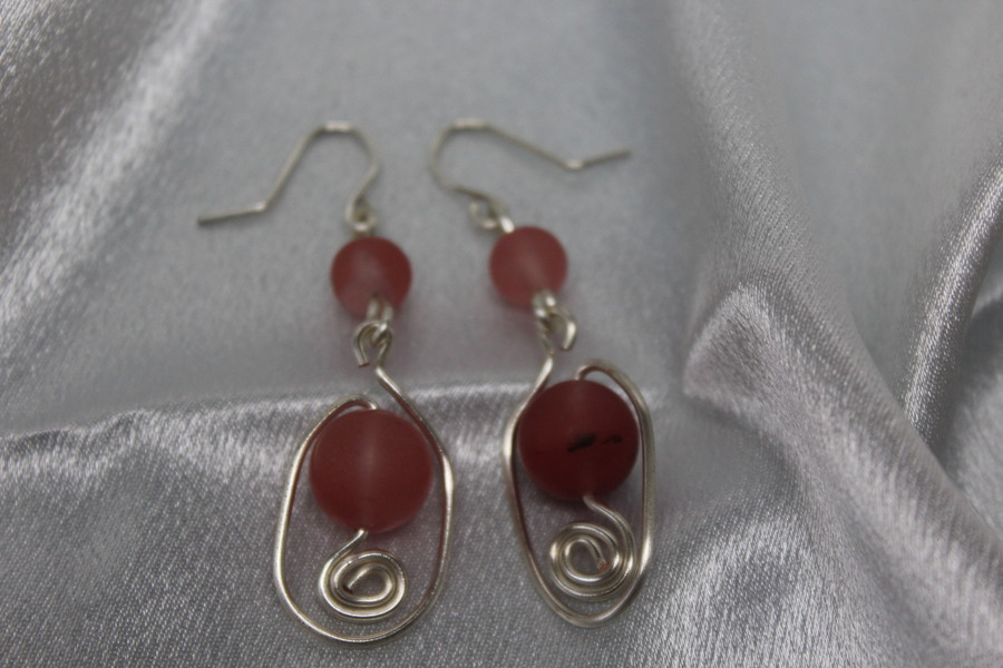 Boucle-Oreille-Fil-Cuivre-Argente-Perle-Agate-Givre-Veritable-4
