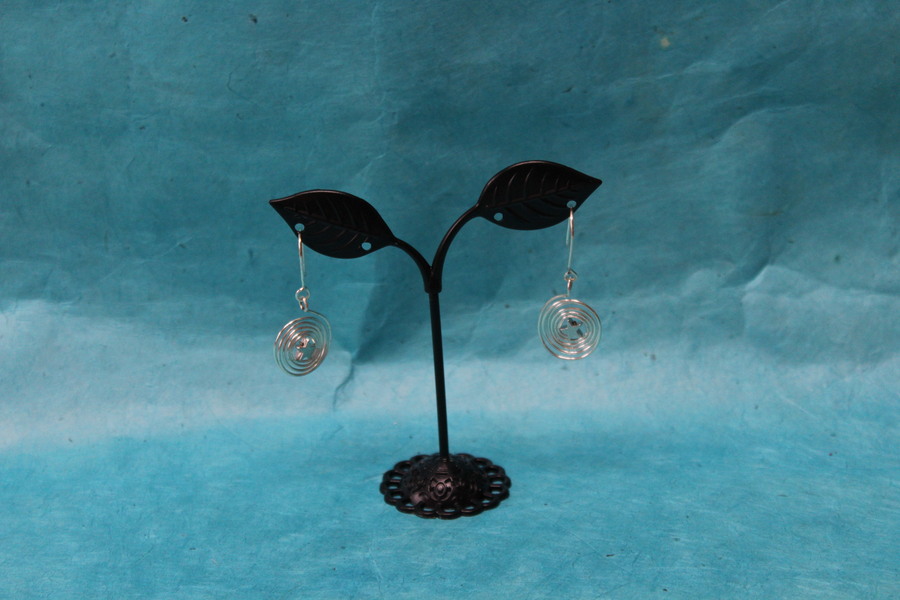 Boucle-Oreille-Fil-Cuivre-Argente-Perle-Metal-Etoile-