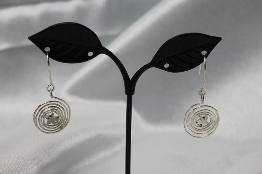 Boucle-Oreille-Fil-Cuivre-Argente-Perle-Metal-Etoile-3