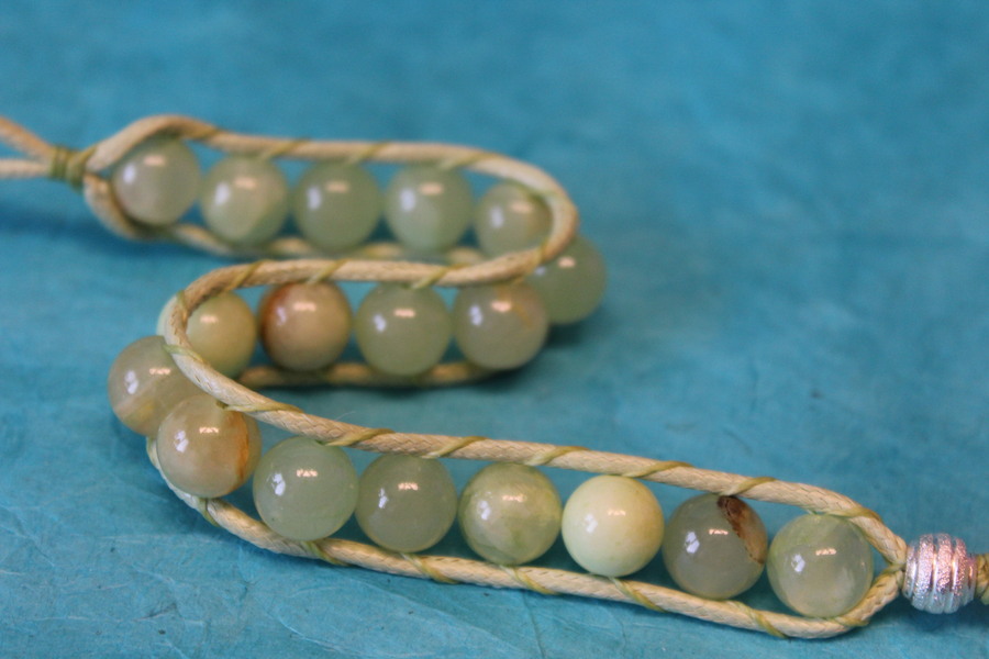 Bracelet de Perles dAventurines Verte Véritable. (2)