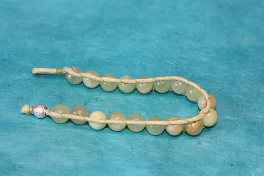 Bracelet de Perles dAventurines Verte Véritable. (6)