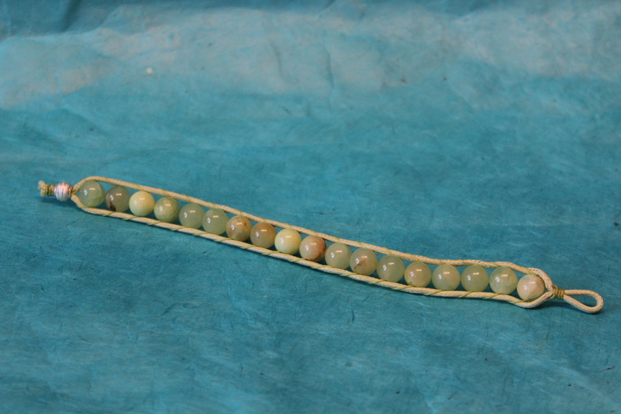 Bracelet de Perles dAventurines Verte Véritable. (4)