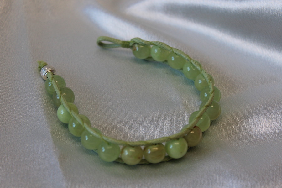 Bracelet de Perles dAventurines Verte Véritable. (5)