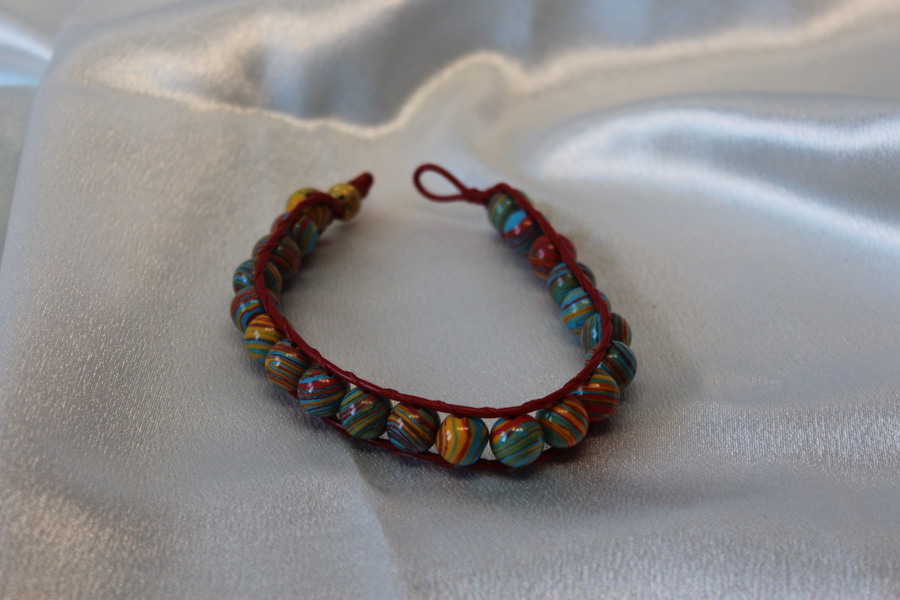 Bracelet de Perles de Tourmaline multicolores Véritable. (2)