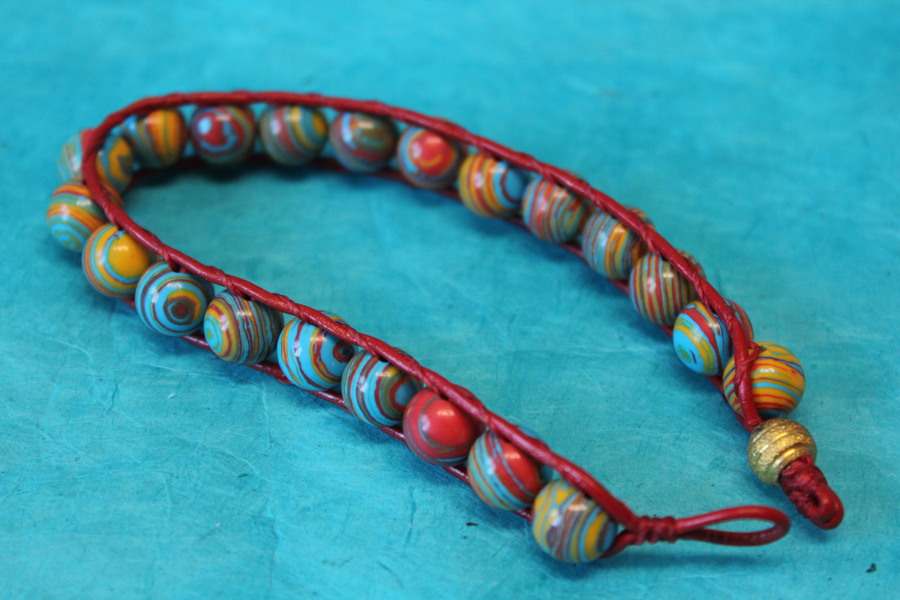 Bracelet de Perles de Tourmaline multicolores Véritable. (4)
