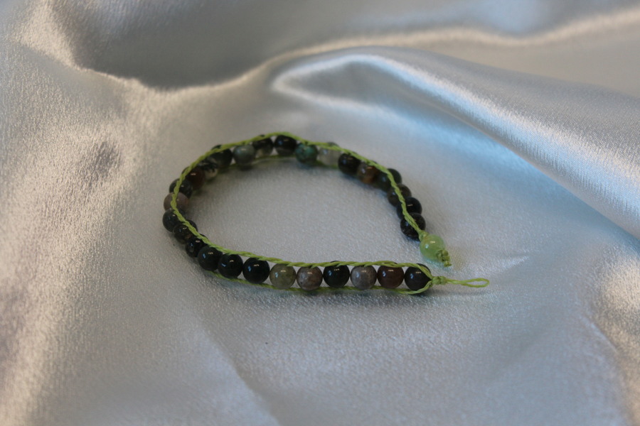 Bracelet de Perles de Tourmaline Verte Véritable.