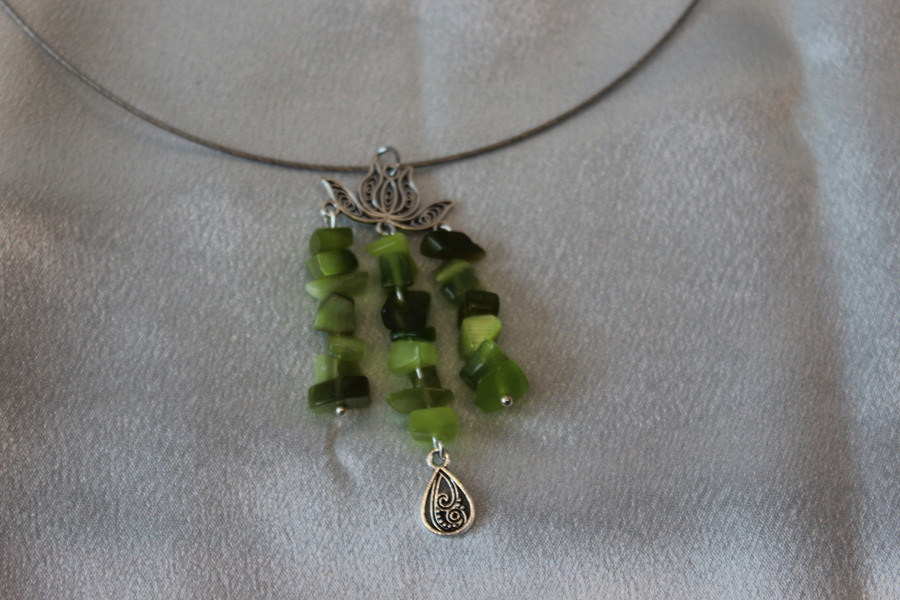 Parure-Collier-Bracelet-Boucle dOreille-Perles de Péridot Verte Véritable (6)