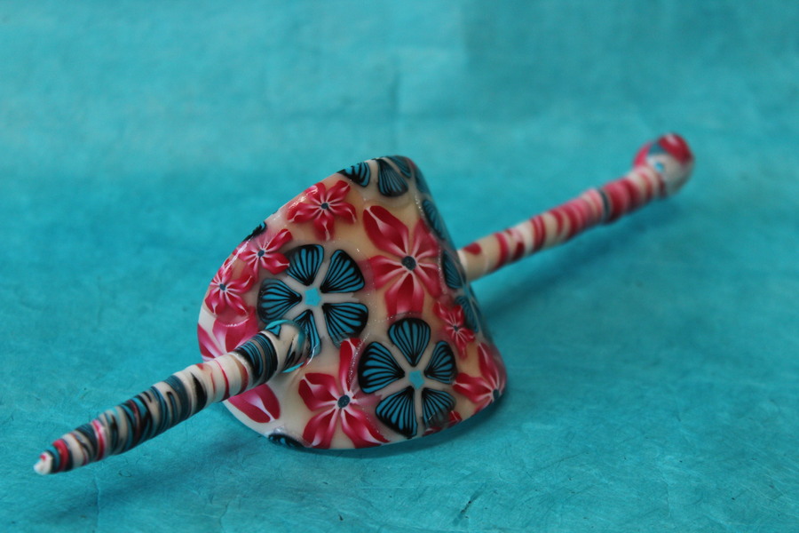 Barette-Chignon-Polymere-Fleurs-Rose-Turquoise (3)
