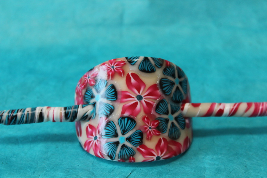 Barette-Chignon-Polymere-Fleurs-Rose-Turquoise (2)