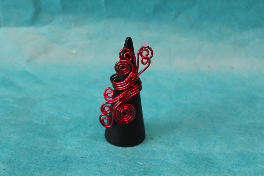 Bague Fil de dAliminium Rouge (4)