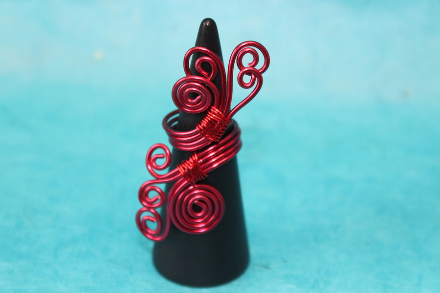 Bague Fil de dAliminium Rouge (3)
