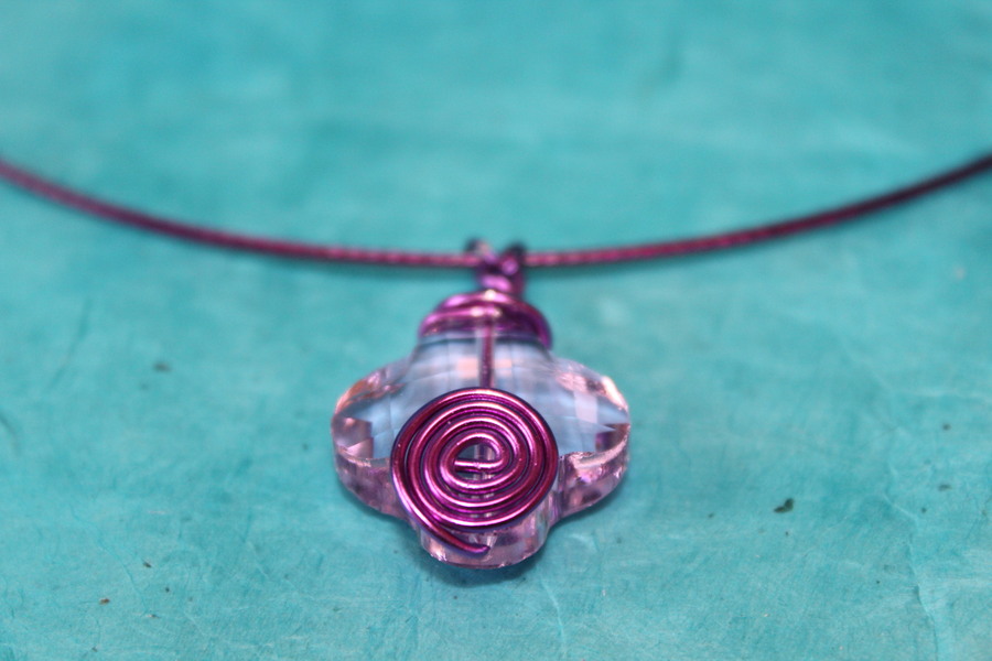 Collier Filin et Trefle Violet (7)