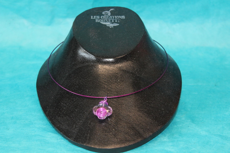 Collier Filin et Trefle Violet (4)