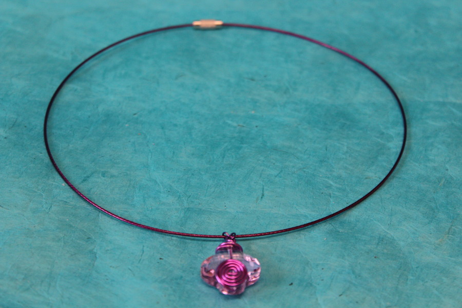 Collier Filin et Trefle Violet (6)