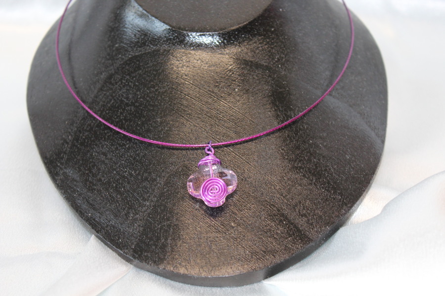 Collier Filin et Trefle Violet (2)