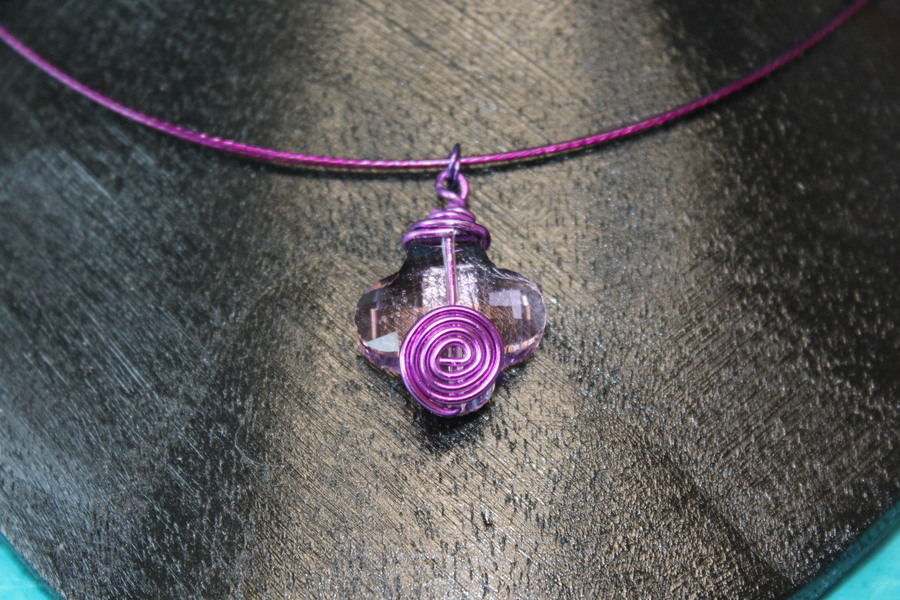 Collier Filin et Trefle Violet (5)
