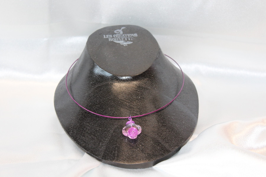 Collier Filin et Trefle Violet